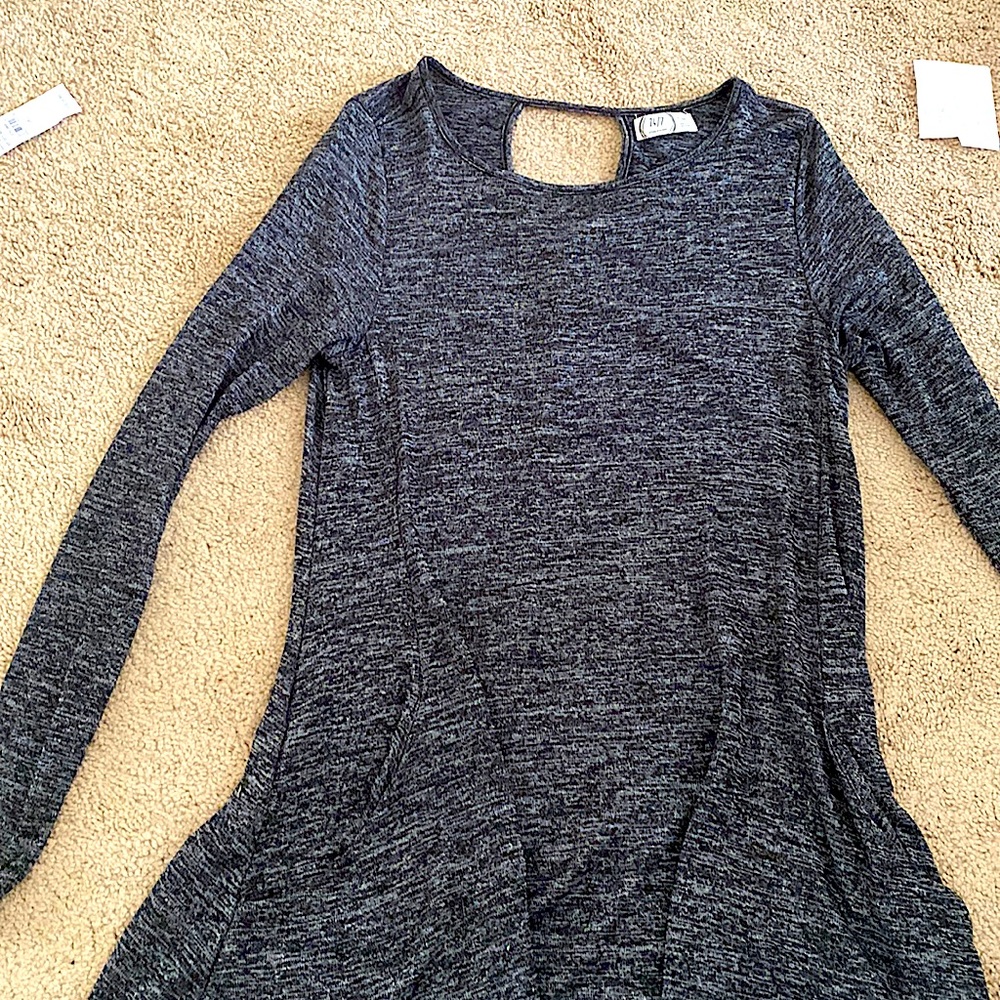 Black and grey shirt dress long sleeved and pockets